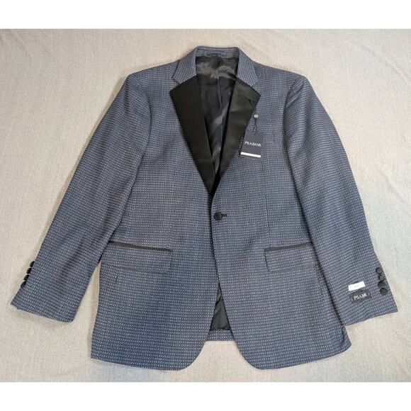 JOS A BANK Slim Fit Satin Lapel Dinner Jacket Blazer Blue 42R 1-btn C110920